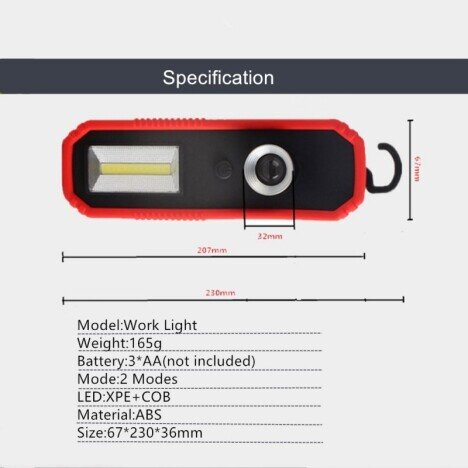 LAMPA DE LUCRU CU ACUMULATORI , MAGNET